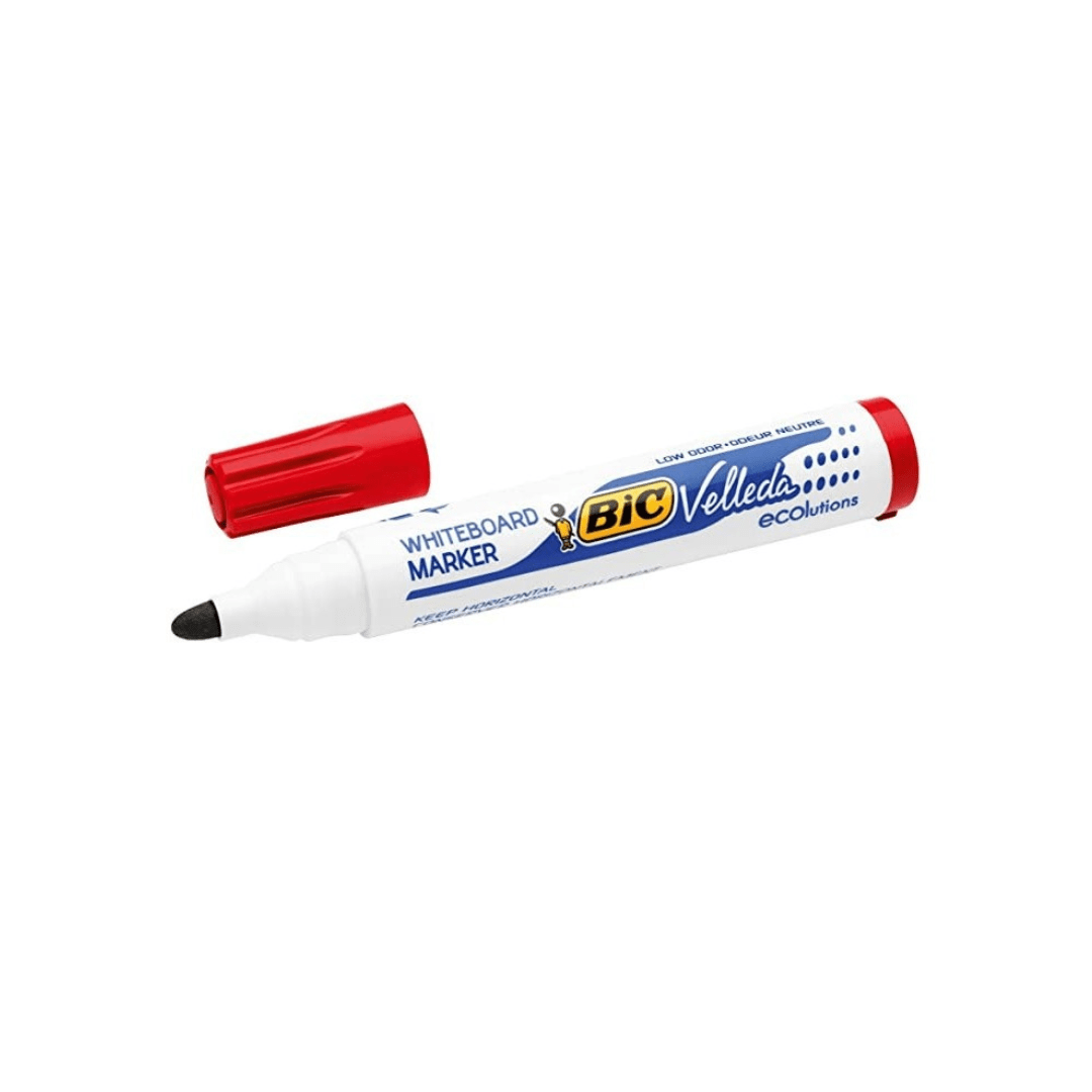 Marqueur Effaçable Velleda - Paquet de 12 unités en Rouge - BIC