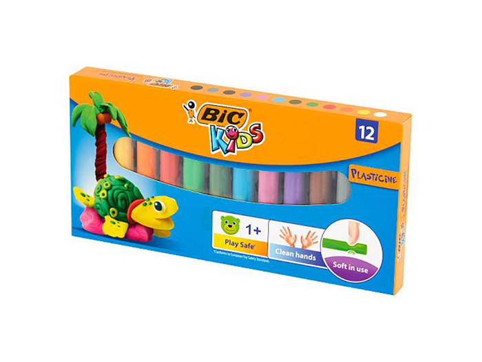 Pâte à Modeler Plasticine boîte de 12– BIC