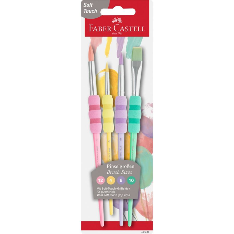 Pinceau SOFT TOUCH Pastel (4 unités) - FABER CASTELL