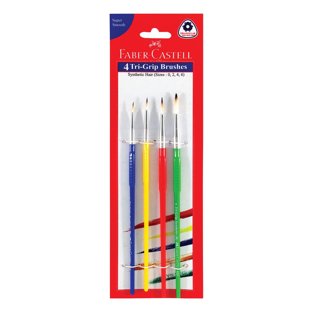 Pinceau TRI-GRIP Ronds (Blister 4 unités)- FABER CASTELL